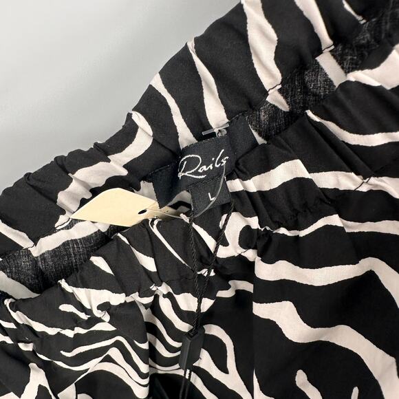 RAILS NWT Evy One Shoulder Blouse in Black White Contour Lines  // L - Picture 6 of 11